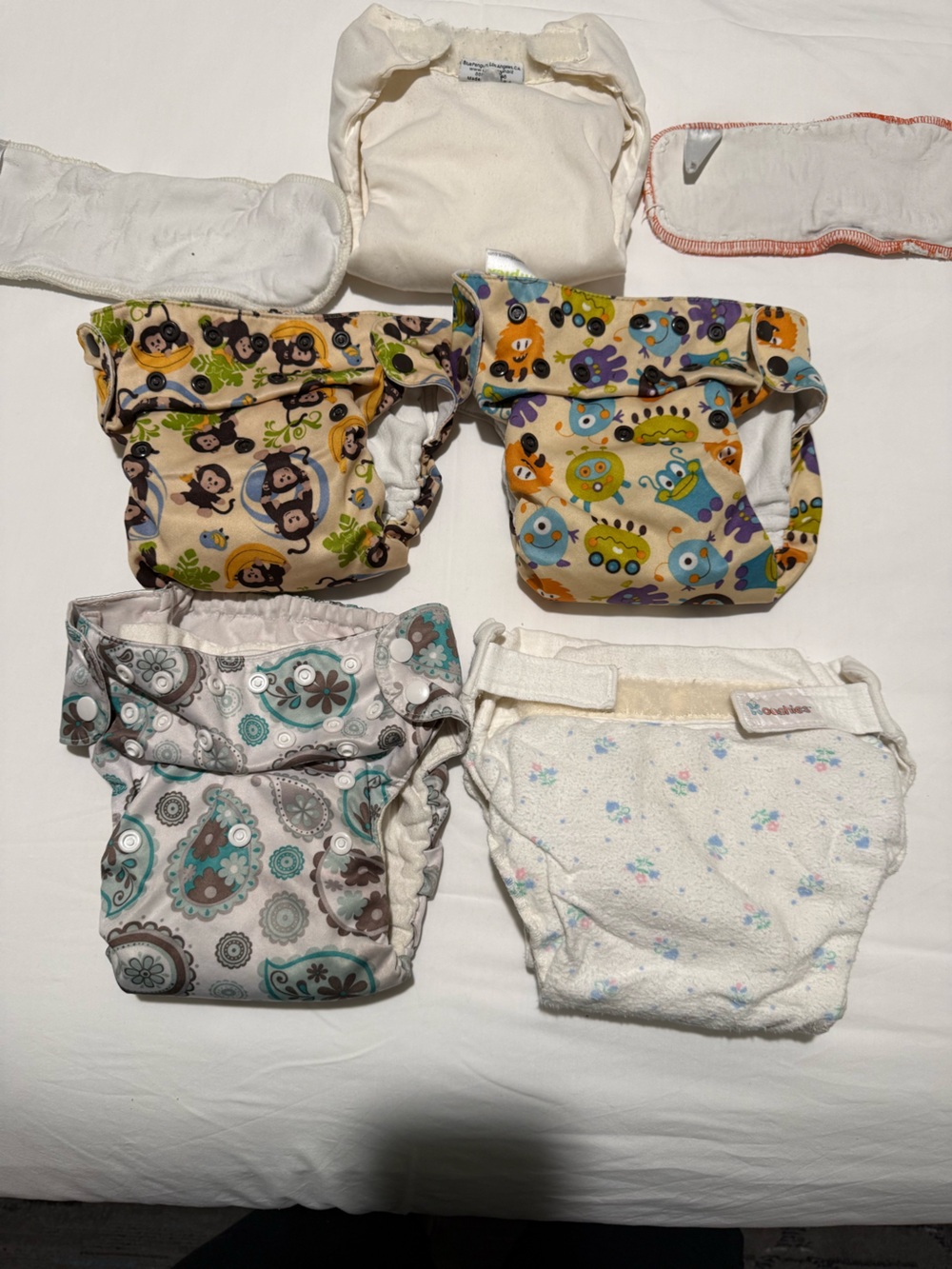 Simplex Blueberry Kids Cloth Diaper Covers - Turquoise, Gray, Yellow & Cream Mix